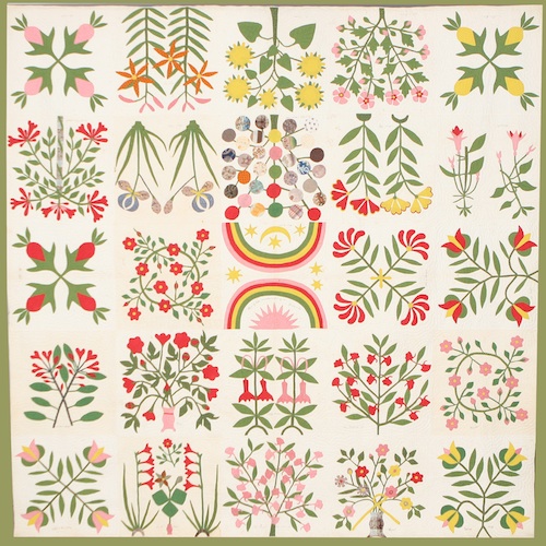 2-8  Quilt, botanical
